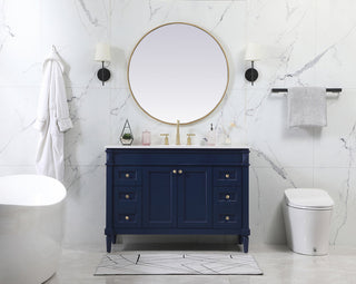 48 inch Single bathroom vanity in blue