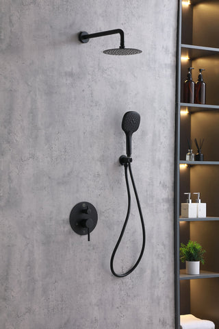 George Complete Shower Faucet System with Rough-in Valve in Matte Black