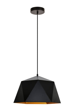 Arden Collection Pendant D15.0'' H9.6 Lt:1 Black and Gold Finish