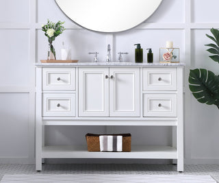 48 in. Single bathroom vanity set in White