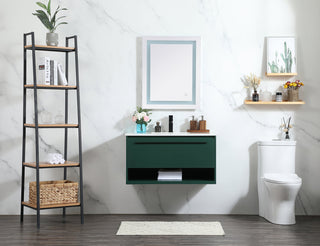 36 inch Single bathroom vanity in green