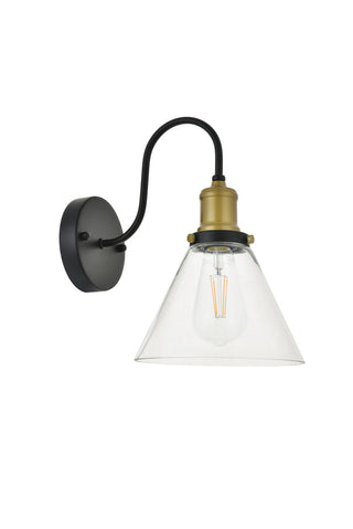 Histoire 1 light brass and black Wall Sconce