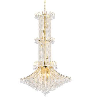 Toureg 20 light Gold Chandelier Clear Royal Cut Crystal