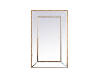 Iris beaded mirror 32 x 20 inch in antique gold