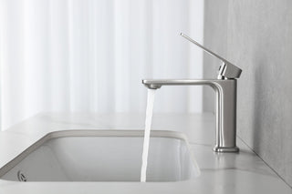 Lena Single Hole Single Handle Bathroom Faucet in Brushed Nickel