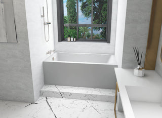 Alcove soaking bathtub 32x60 inch left drain in glossy white