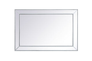 Iris beaded mirror 48 x 32 inch in antique silver