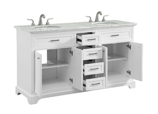 60 In. Double Bathroom Vanity Set In White