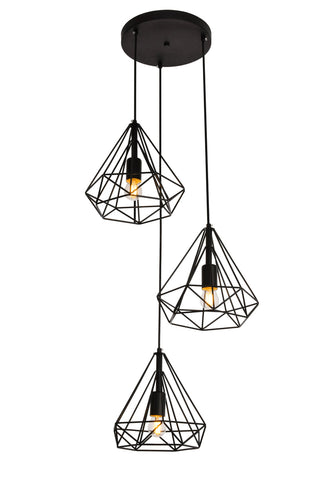 Jago Collection Pendant D18.1 H24.3 Lt:3 Black Finish