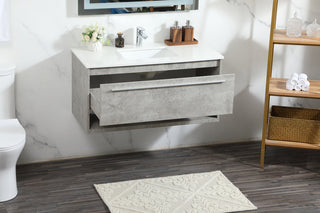 40 inch Single bathroom vanity in concrete grey