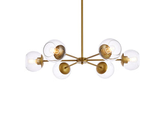 Briggs 30 inch pendant in brass with clear shade