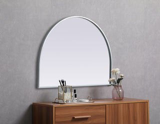 Metal Frame Arch Mirror 33x24 Inch in Silver