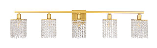 Phineas 5 light Brass and Clear Crystals wall sconce