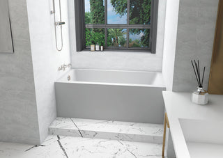 Alcove soaking bathtub 30x60 inch left drain in glossy white