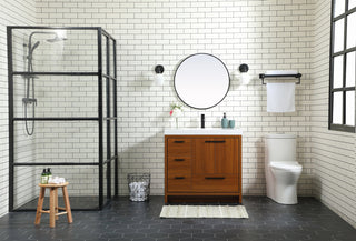 36 inch Single bathroom vanity in Teak