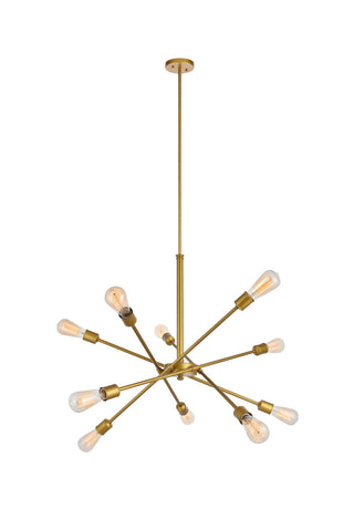 Axel 10 Lights Brass Pendant