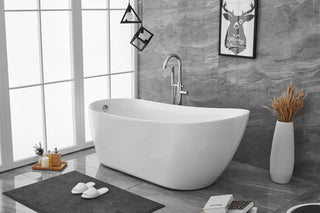 70 inch soaking Single slipper bathtub in glossy white