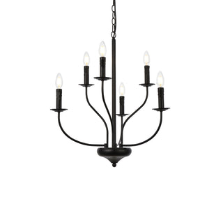 Westley 6 lights pendant in black