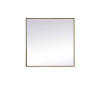 Metal Frame Square Mirror 24 inch in Brass