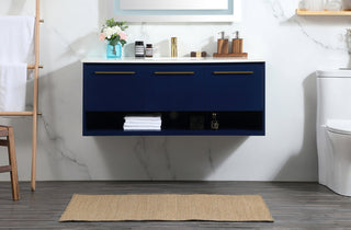 48 inch Single bathroom vanity in blue