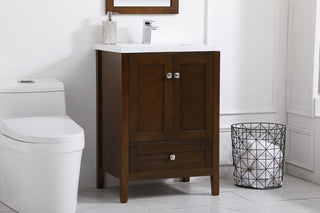 24 In. Single Bathroom Vanity Set In Antique Coffee