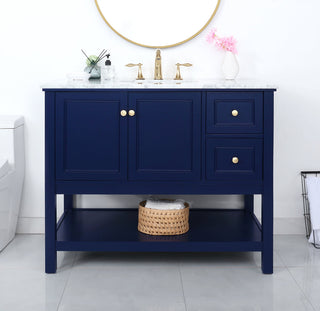 42 inch Single bathroom vanity in Blue