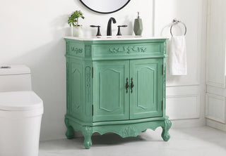 32 inch Single bathroom vanity in vintage mint