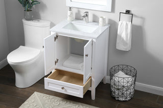 24 Inch SIngle Bathroom Vanity In White