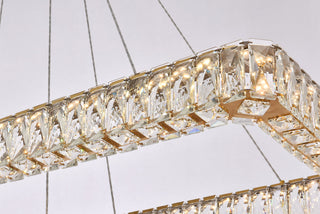 Monroe 42 inch LED double rectangle pendant in gold