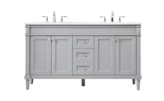 60 inch double bathroom vanity in grey