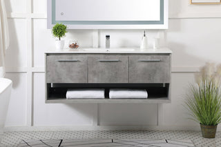 48 inch  Single Bathroom Floating Vanity in Concrete Grey