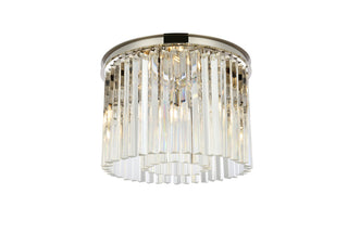 Sydney 6 light polished nickel Flush Mount Clear Royal Cut Crystal