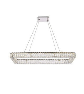 Monroe 42 inch LED Single rectangle pendant in chrome