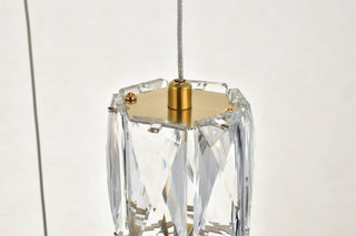 Polaris LED light Gold Pendant Clear Crystal