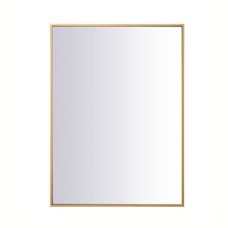 Metal frame rectangle mirror 27 inch in Brass