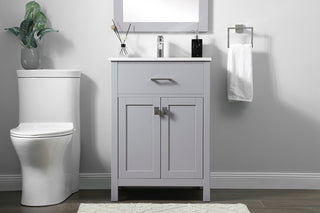 24 Inch SIngle Bathroom Vanity In Grey