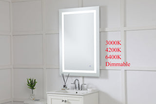 Helios 27in x 40in Hardwired LED mirror with touch sensor and color changing temperature 3000K/4200K/6400K