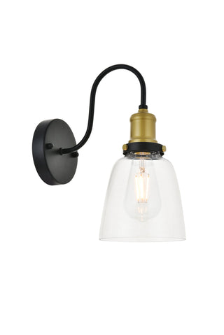 Felicity 1 light brass and black Wall Sconce