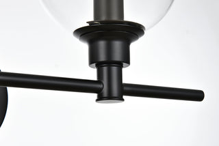 Jaelynn 4 light Black and Clear Bath Sconce