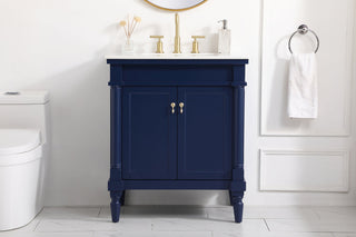 30 inch Single bathroom vanity in blue