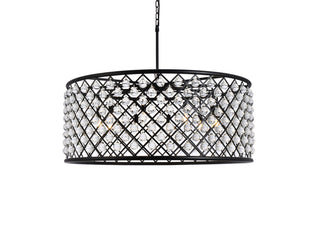 Madison 10 light Matte Black Chandelier Clear Royal Cut Crystal