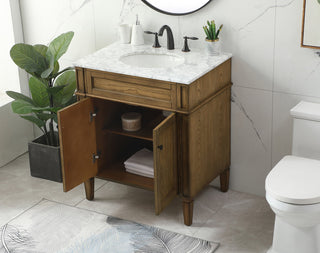 30 inch Single bathroom vanity in driftwood