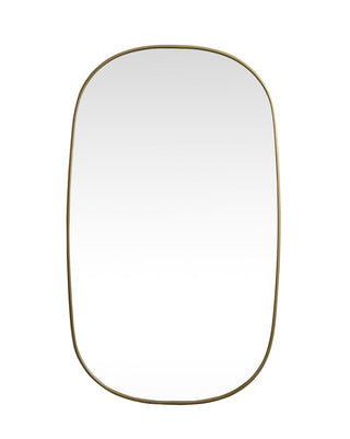 Metal Frame Oval Mirror 36x60 Inch in Brass