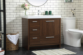 36 inch Single bathroom vanity in Walnut