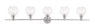 Collier 5 light Chrome and Clear glass Wall sconce