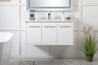 40 inch  Single Bathroom Floating Vanity in White