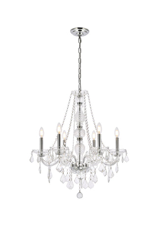 Verona 6 light Chrome Chandelier Clear Royal Cut Crystal