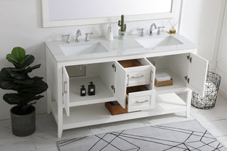 60 inch Double Bathroom Vanity in White