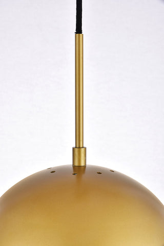 Eclipse 1 Light Brass Pendant With Frosted White Glass