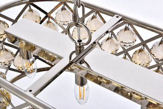 Madison 6 light polished Nickel Chandelier Golden Teak (Smoky) Royal Cut Crystal